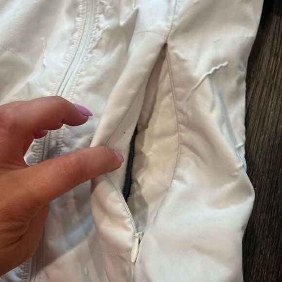 Free Country White Athletic Jacket Hooded Full Zip Fleece Lined Size S - Picture 3 of 9